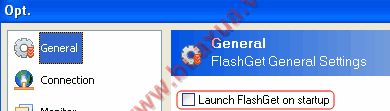 Launch Flashget on Startup