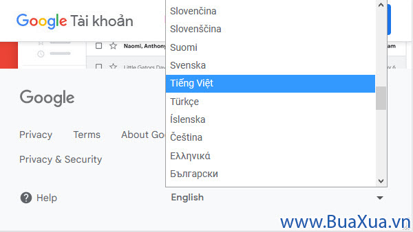 Cách thay đổi ngôn ngữ cho tài khoản Google