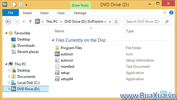 Bộ cài đặt chương trình phần mềm trong dĩa CD-ROM hoặc DVD-ROM