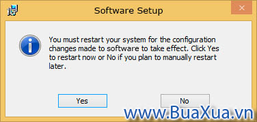 Hộp thoại Restart Windows nhắc cần phải khởi động lại máy vi tính