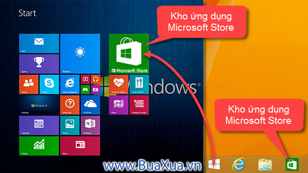 Mở kho ứng dụng Microsoft Store