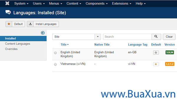 Cách cài đặt và thay đổi ngôn ngữ tiếng Việt cho trang web Joomla!