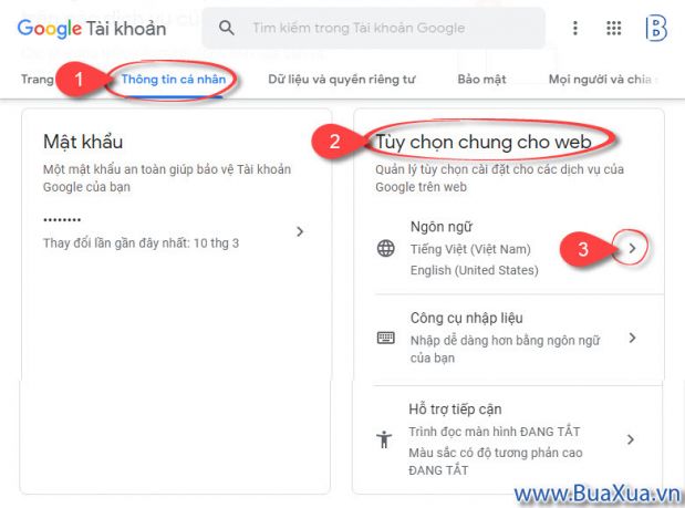 Cách thêm hoặc thay đổi ngôn ngữ cho cho tài khoản Google của bạn