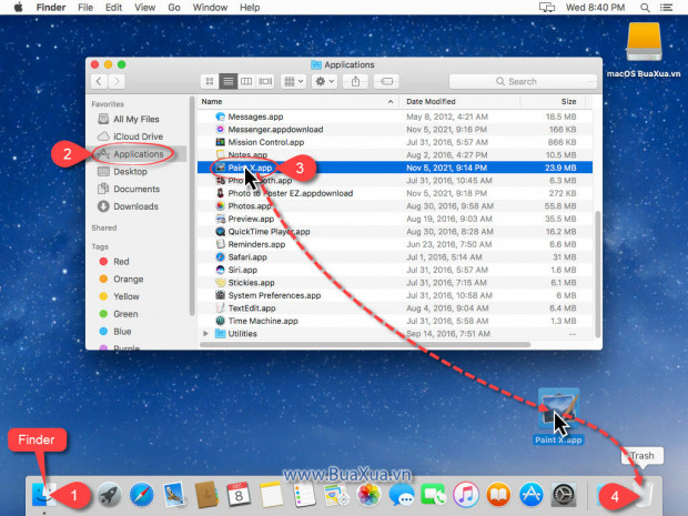Gỡ cài đặt phần mềm ứng dụng cài đặt từ CD-ROM, USB hoặc tải về từ Internet trên macOS