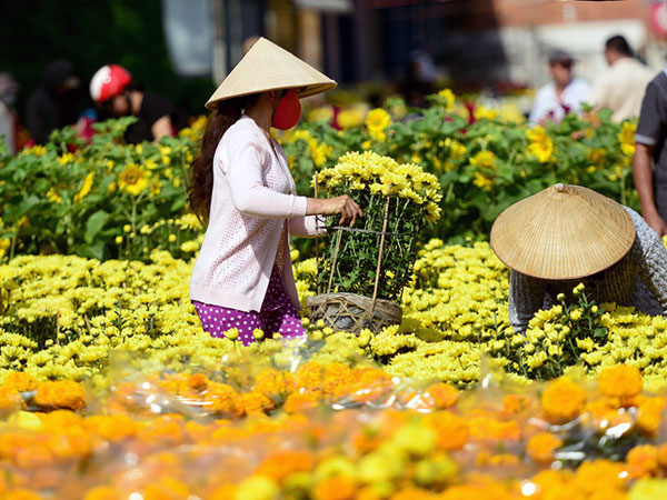 Chợ hoa Tết từ lâu đã trở thành một trong những nét đặc trưng của ngày Tết cổ truyền Việt Nam