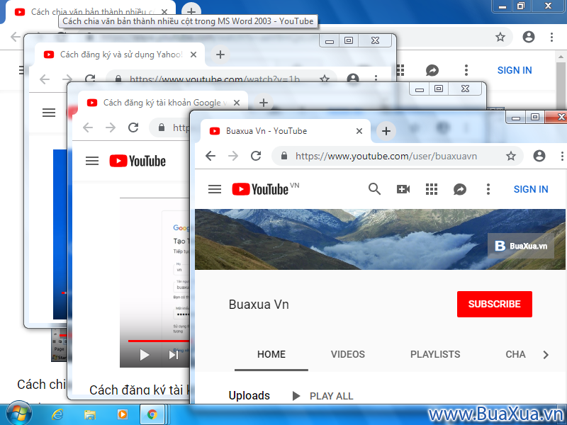 Mở nhiều chương trình ứng dụng và nhiều cửa sổ của trình duyệt Web và cho chúng hoạt động cùng lúc