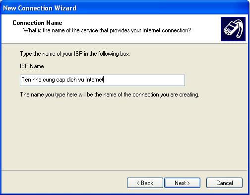 Bảng Connection Name