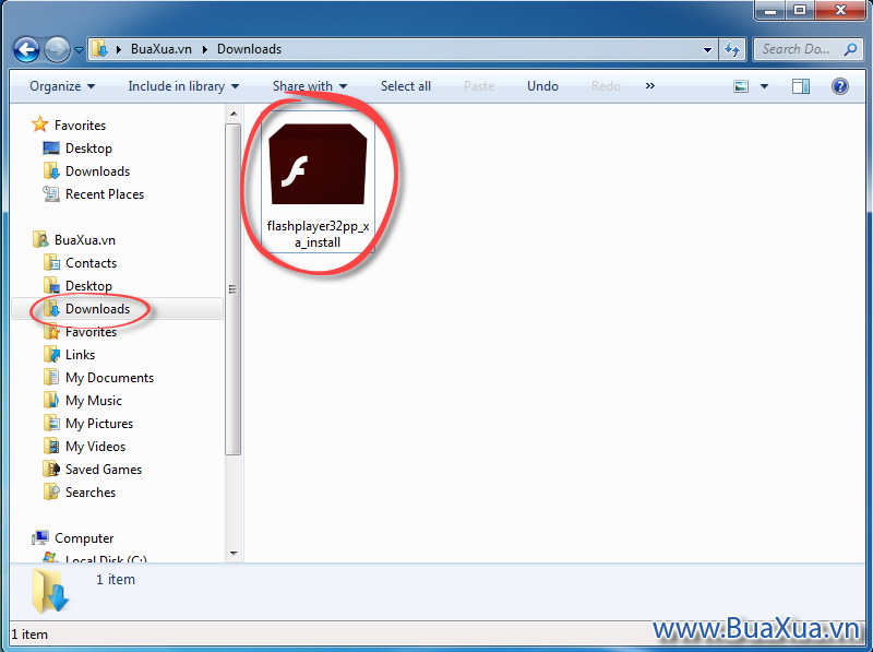 Chạy chương trình cài đặt Adobe Flash Player