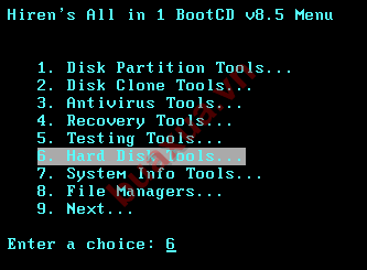 Chọn Hard Disk Tools