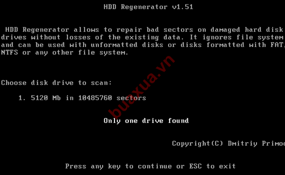 Chương trình HDD Regenerator