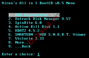 Chọn HDD Regenerator