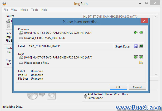 Chế độ Batch Mode của ImgBurn