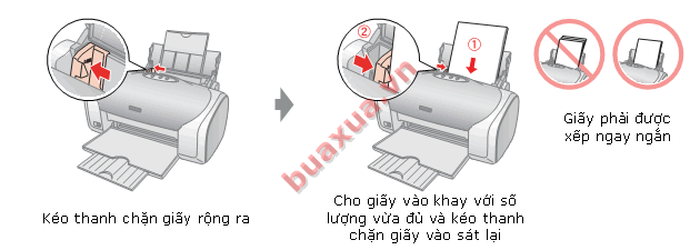 Nạp giấy vào khay dựng giấy