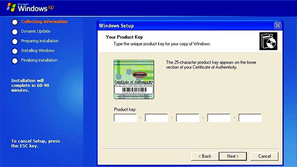 Cách cài Windows XP