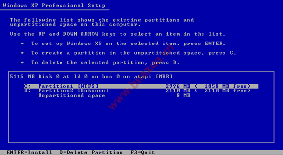 Chọn ổ dĩa (Partition) đã cài Windows