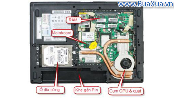 Các bộ phận bên trong của máy vi tính xách tay