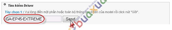 Dùng công cụ tièm kiếm của trang web để tìm Driver
