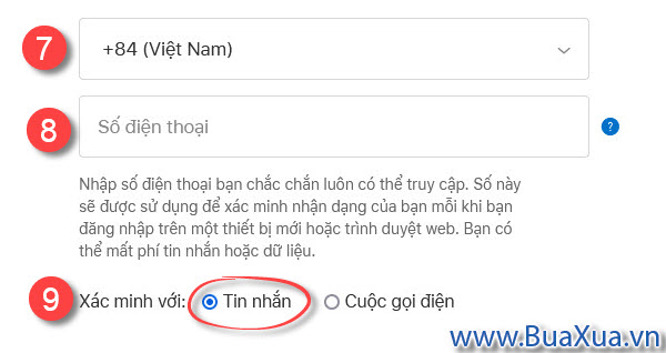 Nhập số điện thoại mà bạn đang sử dụng
