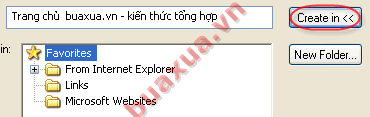 Chọn nơi lưu địa chỉ trang web