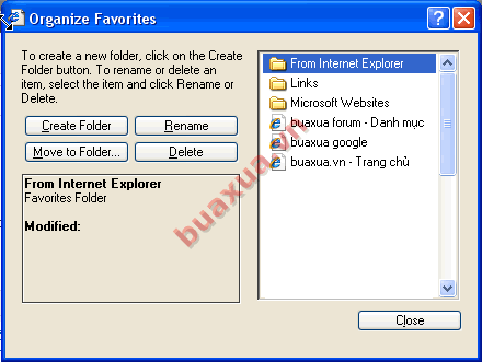Organize Favorites