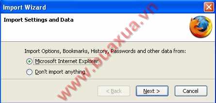 Import settings and data