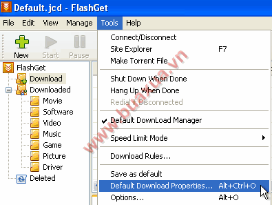 Default Download Properties