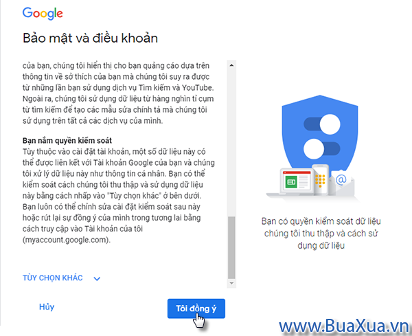 Bảo mật và điều khoản của Google