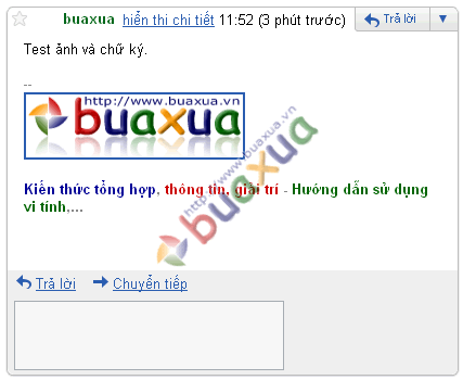 Hiển thị hình ảnh trong chữ ký