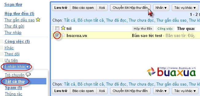 Chuyển tới Hộp thư đến