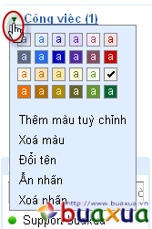 Chọn màu cho nhãn