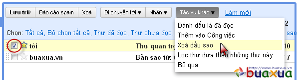 Xóa dấu sao