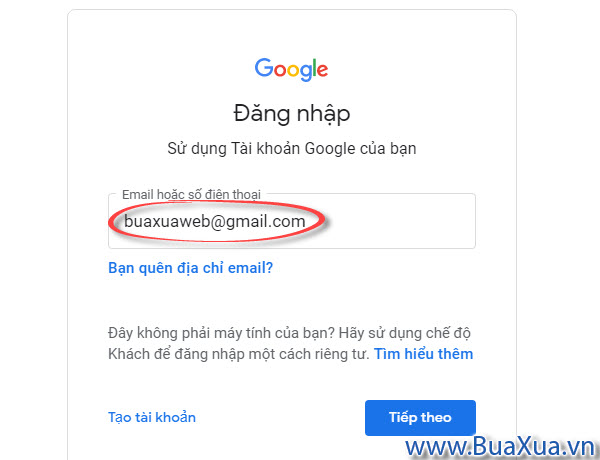 Nhập địa chỉ Email của bạn