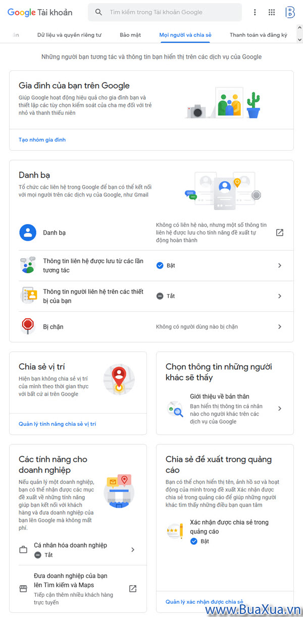 Quản lý thông tin chia sẻ