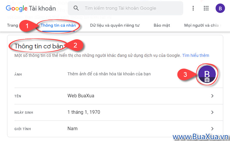 Cách thay đổi ảnh đại diện cho tài khoản Google