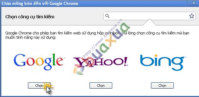 Chọn công cụ tìm kiếm