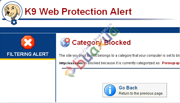 Web Protection alert