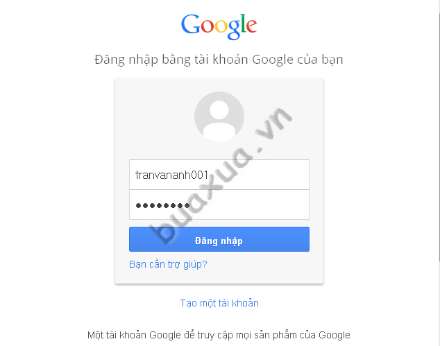 Cửa sổ PopUp có chứa hộp thoại đăng nhập Google