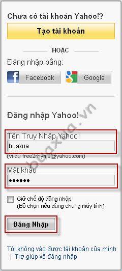 Đăng nhập vào tài khoản Yahoo!