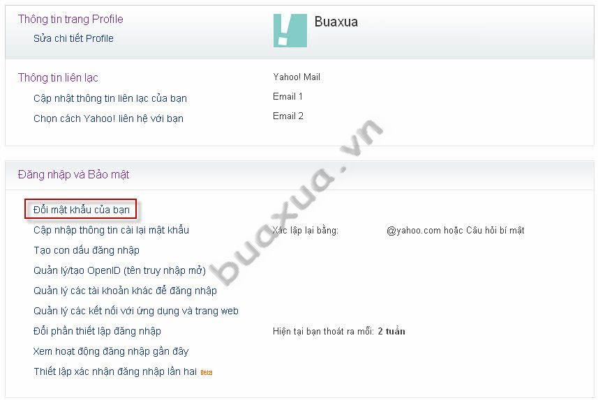 Đổi mật khẩu của bạn