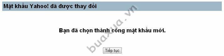 Thay đổi mật khẩu đã thành công