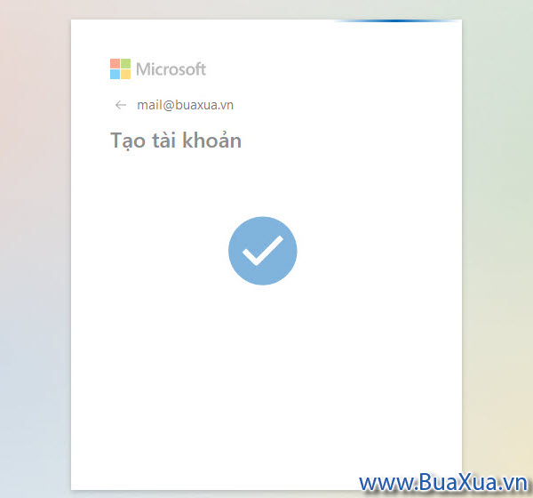 Tài khoản của bạn sẽ được tạo thành công