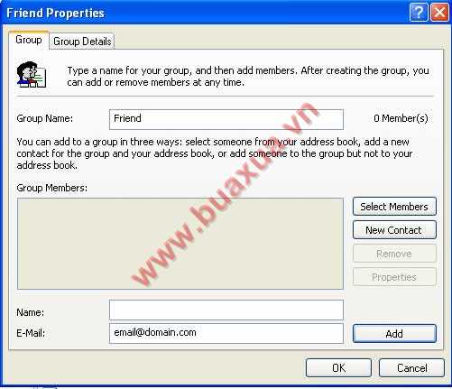 Tạo nhóm (Group) cho các địa chỉ Email