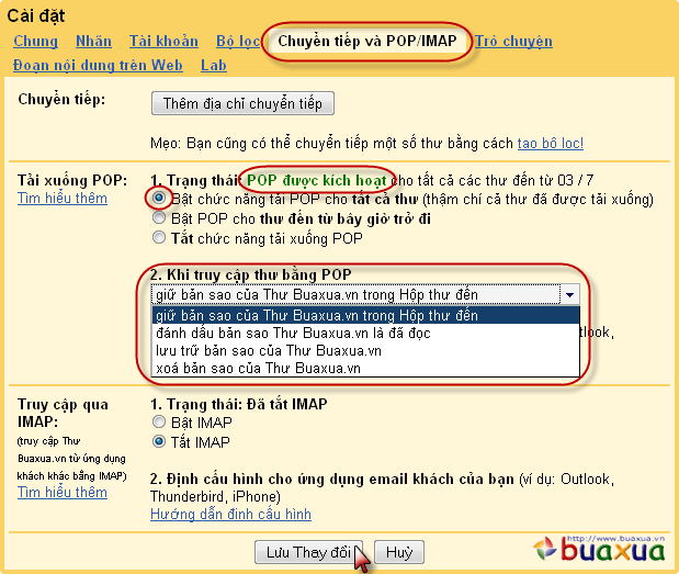 Chuyển tiếp và POP/IMAP