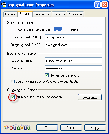 My server repuires authentication