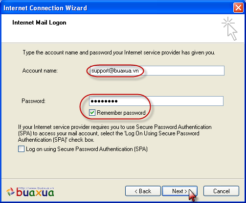 Internet Mail Logon