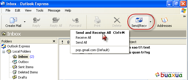 Dùng Outlook Express để gửi và nhận thư Gmail