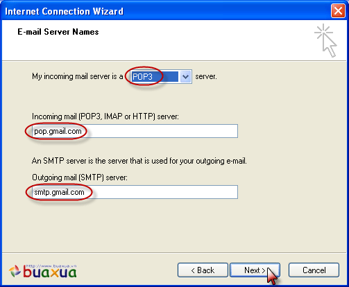 E-mail Server Names