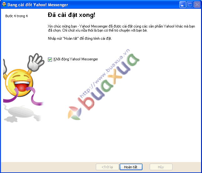 Hoàn tất cài đặt Yahoo! Messenger