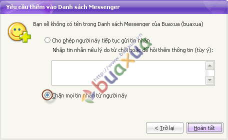 Chặn mọi tin nhắn từ người này