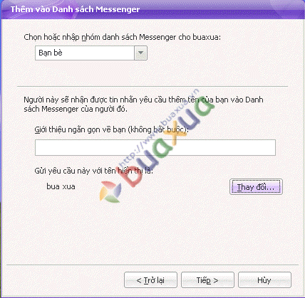 Chọn nhóm cho bạn bè